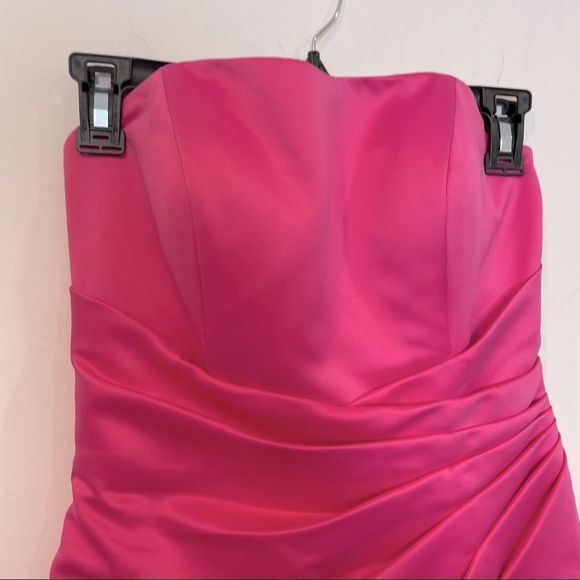 Mori Lee By Madeline Gardner Satin A-Line Prom Formal Bridesmaid Maxi Dress - Picture 6 of 11